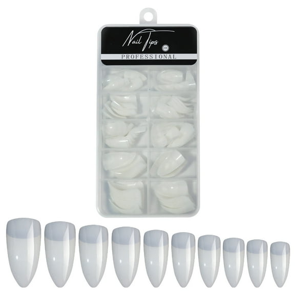 Lerpwige 100Pcs Hawk Curved Natural Color Deeply Curved Half Cover Long Square Tapered Eagle Claw False Nail Extension Tips