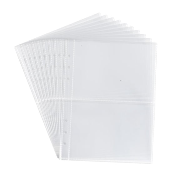 Lerpwige 10Pcs Pocket Sleeves Double-Side Page Sheets Protector Photo Post Cards Packet