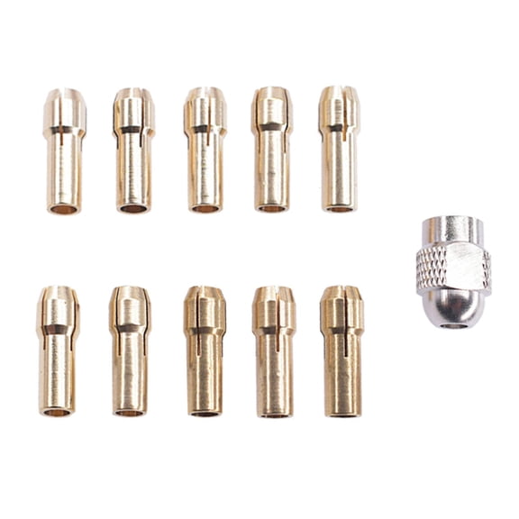 Lerpwige 11pcs Power Tool Mini Drill Brass Collet Chuck For Rotary Tool Engraver