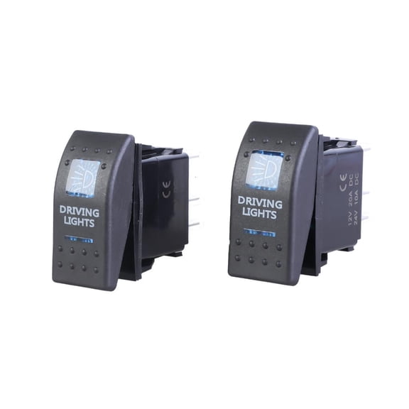 Lerpwige 12V 20A Blue LED Light 5 Pin 2 Positions Rocker Switches Easy to Install