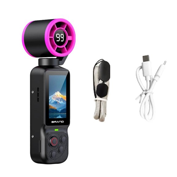 Lerpwige 180° Sports Camera With 1.97inch Screen Cooling for Cycling Travel Sport