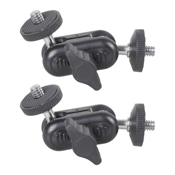 Lerpwige 2 Pack Thread Double Ball Head Magical Arm Camera Mount Clamp Mounts Part for Action Camera LED Light Microphones