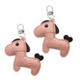 thumbnail image 1 of Lerpwige 2Pcs Handcmade Horse Shaped Key Holder Soft PU Stylish Practical Gift, 1 of 14
