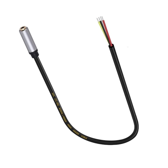 Lerpwige 3.5mm Female Plug to Bare Wire Open End Cable TRRS Stereo Auditory Cord