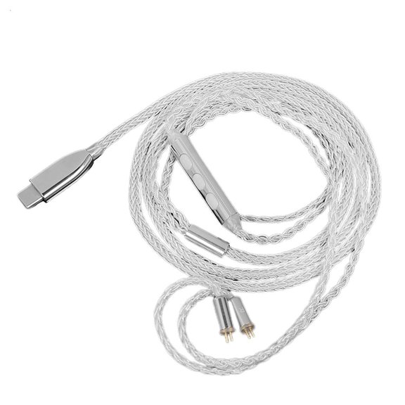 Lerpwige 3.5mm/Type-C 8Core Wire Headphone Cable Support Volume Control 51inch Cable