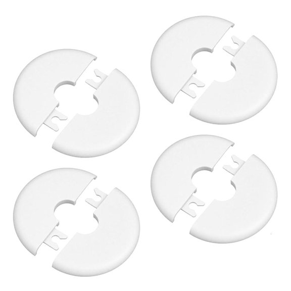 Lerpwige 4 Pieces Wall Mount Pipe Caps Split Closures Plates Adhesive Fixing Hardware