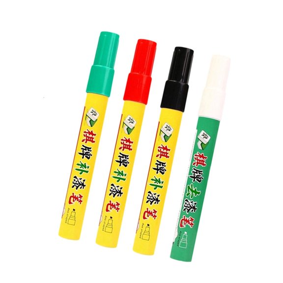 Lerpwige 4Pcs Multipurpose Touching Up Pen Scratch Repair Marker Pen Set For Restoring Chess Mahjong With Fade Resistant Color