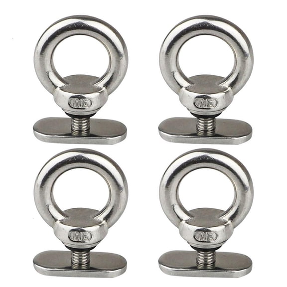 Lerpwige 4Pcs Track Mount Tie Down Eyelet Stainless Steel Kayak Track Mount Nut