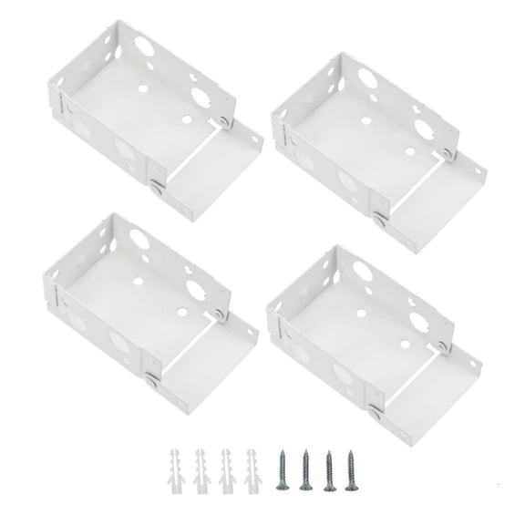 Lerpwige 4Pcs Strong White Window Shade Brackets Metal Blind Hangers Suitable for Easy Installation & Long Service