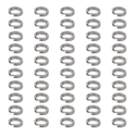 Lerpwige 50Pcs Fishing Split Rings Fishing Stainless Steel Split Rings Pliers Saltwater