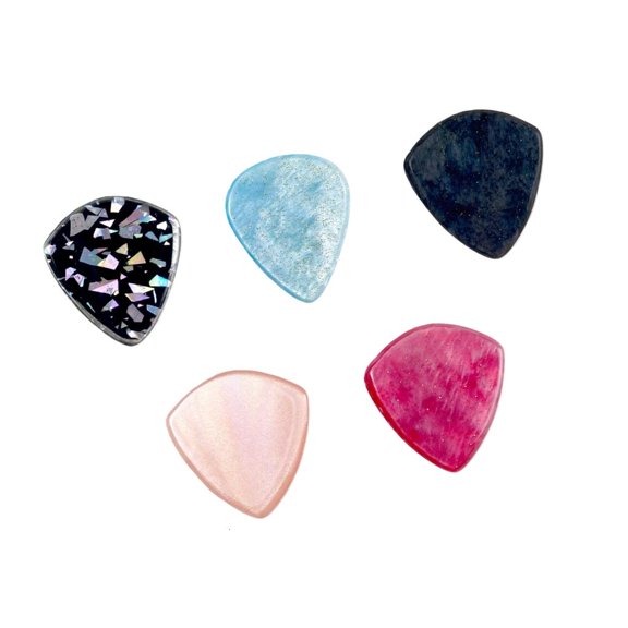 Lerpwige 5Pcs Premiums Thick Guitar Picks Colorful Resins Musical Instrument Pick