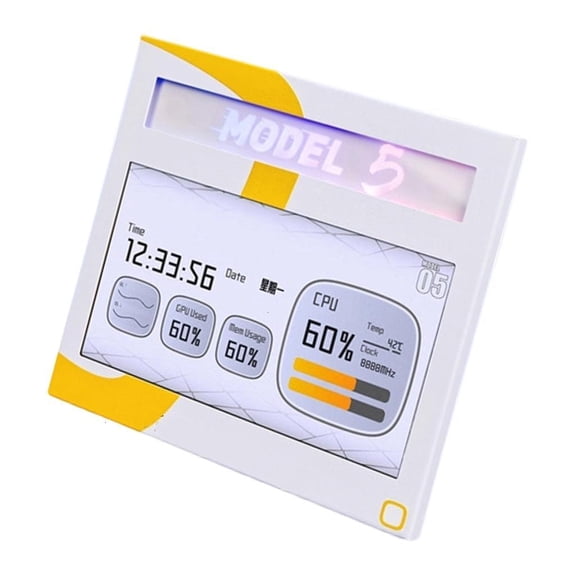 Lerpwige 7inch Clear LCD Secondary Screen Panel For Computer Case Side Panel Easy Setup Wide Viewing Angled