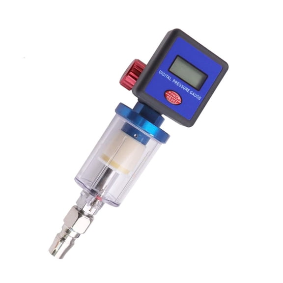 Lerpwige Air Compressor Regulator Control Meter With Digital Gauge & Water/Oil Separator