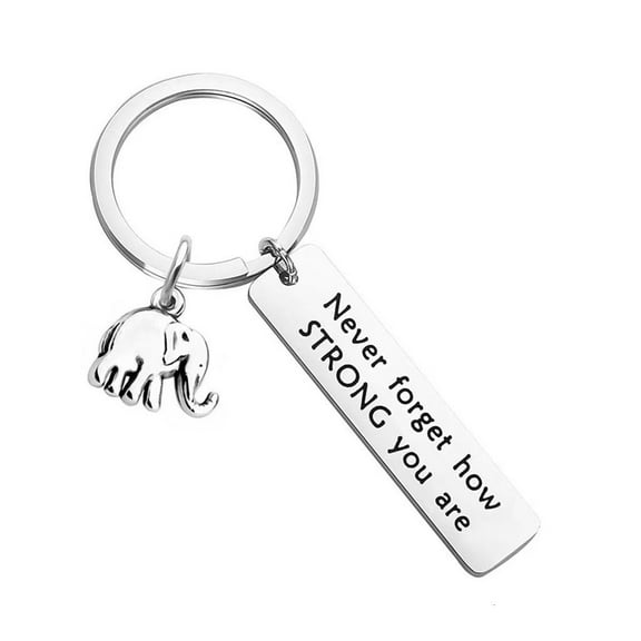 Lerpwige Artistics Elephant Keyring Metal Wisdoms Strength for Inspiration