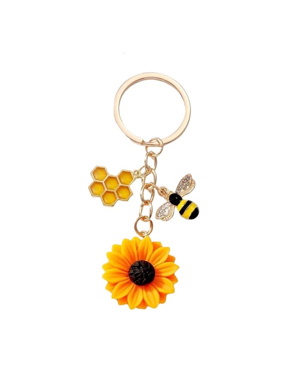 Decorative Sunflower Resin Keychain Ideal For Gifts And Accessories