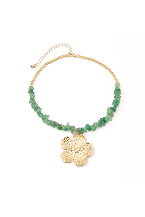 Delicate Floral Chokers Necklace Vintage Stone Details Perfect For Layering Outfits
