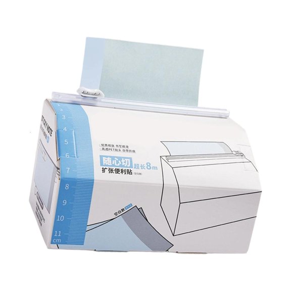 Lerpwige Desktop Adhesive Note Memo Pad 8.74yard Long Sticky Note Paper with Built in Cutter for Journal Notebook Planner