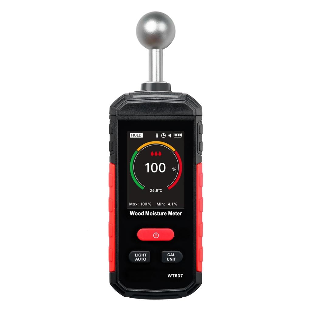 Lerpwige Digital Humidity Meter For Construction Sites Wooden Structures Adjustable Alarm