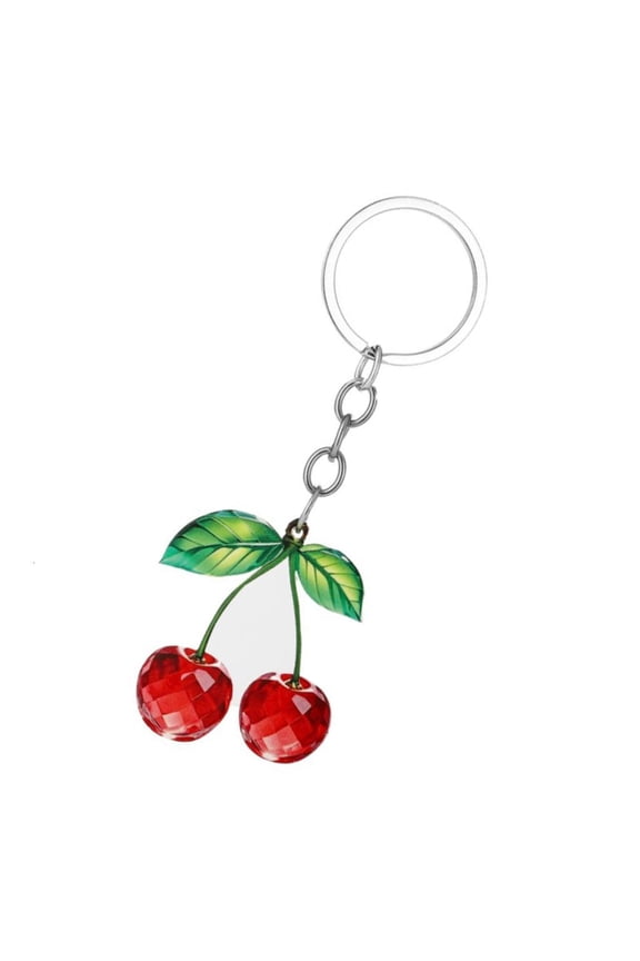 Double Sided Acrylic Cherry Keychain Sturdy Lightweight Key Ring Accessory