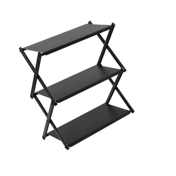 Lerpwige Durability Camping Table Foldable Metal Shelf For Tent Picnics Backyard