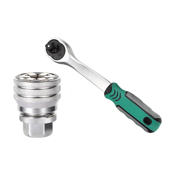 Lerpwige Ergonomic Adjustable Socket Wrench 72 Tooth Mechanism 3/8" Drive Steel Tool