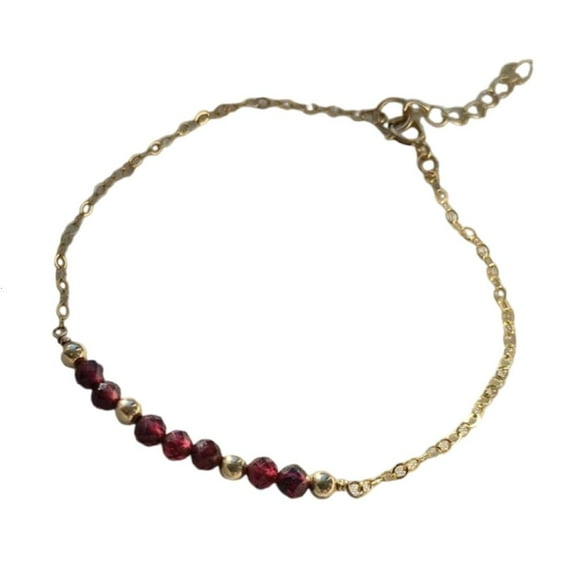 Lerpwige Faceted Natural Stone Bracelet 12 Monthly Birthstones 3mm Crystal Adjustable Length Lightweight Design Wrist Chain