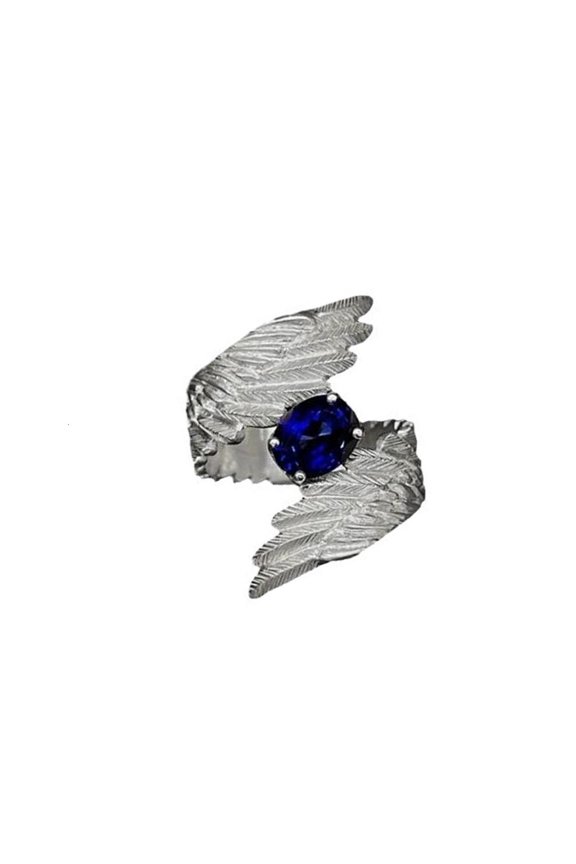 Fashion Adjustable Rings Opening Jewelry Geometric Angel Wing Finger Rings Alloy Texture Suitable for Various Occasion