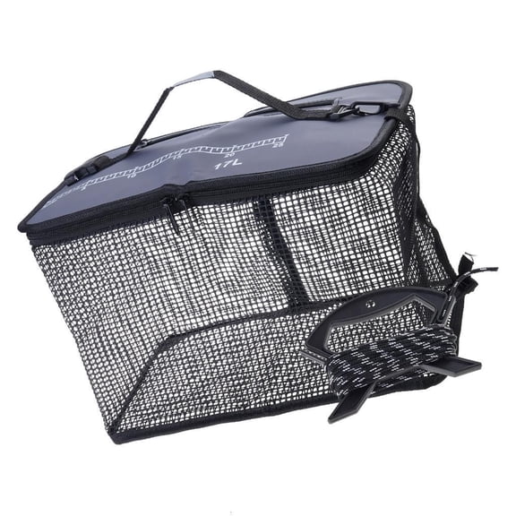 Lerpwige Floating Fish Basket Foldable Nylon Fishing Basket with Handle & 5m Rope