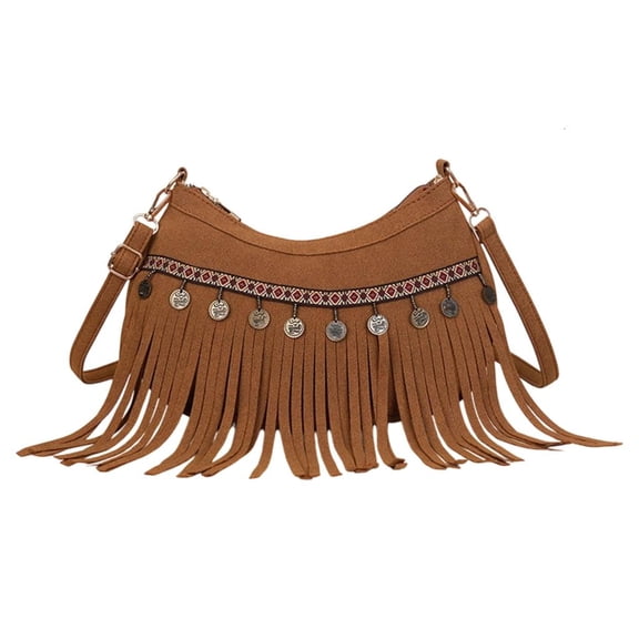 Lerpwige Fringe Hobos Bags for Women Faux Suedes Crossbody Bag Western Purses Handbag