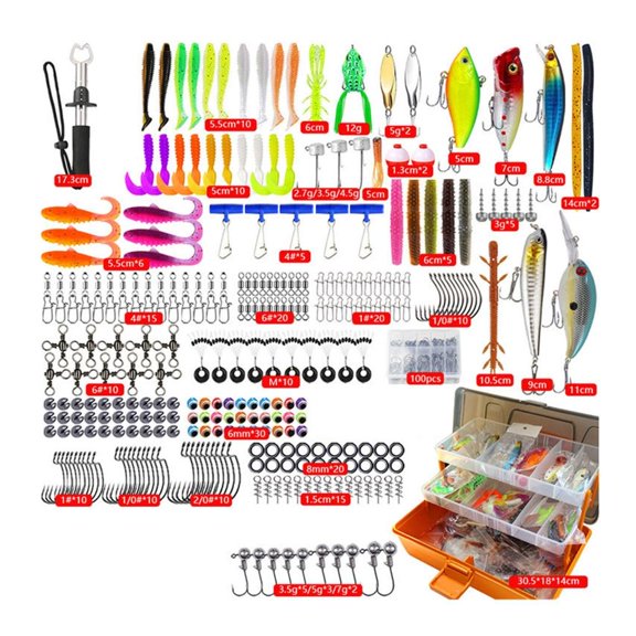 Lerpwige Full 547Pcs Fishing Accessories Group Inside Strong 4 Segment Case