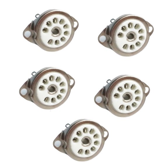 Lerpwige GZC9-C-1/GZC9-C-1-G Ceramic Tube Socket 9PIN Connector for Audio Enthusiasts