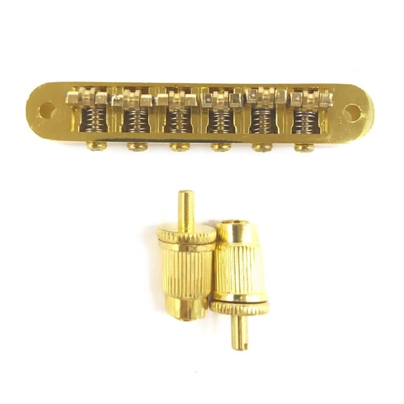 Lerpwige Guitar Roller Bridge with Stopbar Studs Roller Tune-O-Matic Saddle Bridge