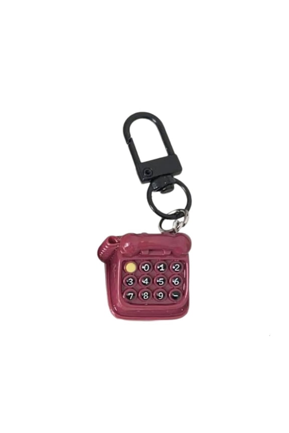 Handmade Retro Phone Keychain Unique Mini Telephone Charm hanging Decoration For Purse Backpack Gift