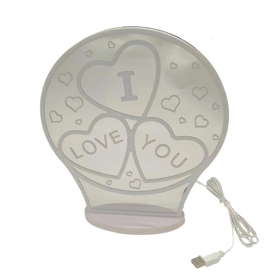 Lerpwige LED Heart Pattern Tunnel Light PVC Texture Desktop Lamp Day Home Decor