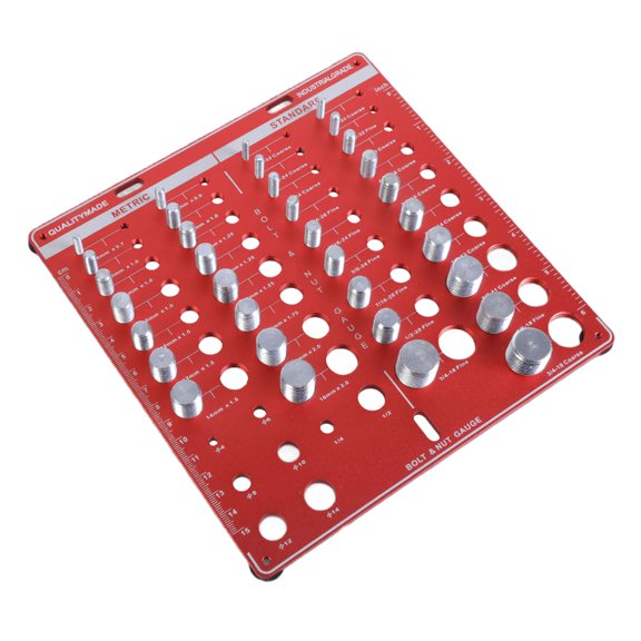 Lerpwige Lightweight Bolt Thread Checker Identifier Board for Home Workshop Organization