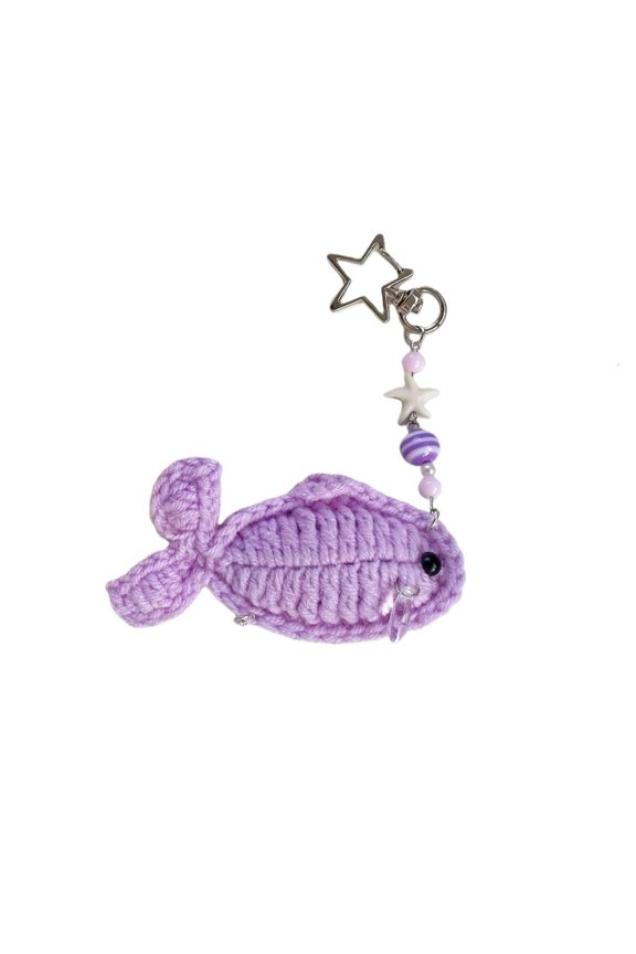 Lightweight User Friendly Crochet Fish Keychain Phone Strap Handmade Design