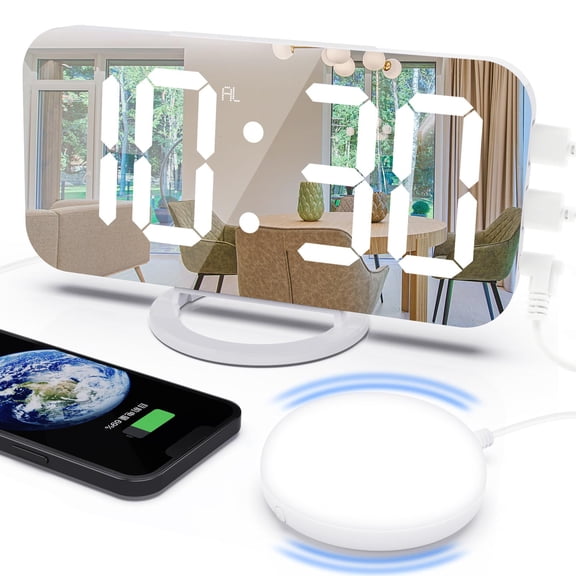 Lerpwige Loud Alarm Clock for Heavy Sleeper Vibrating with Bed Shaker Night Light Snooze