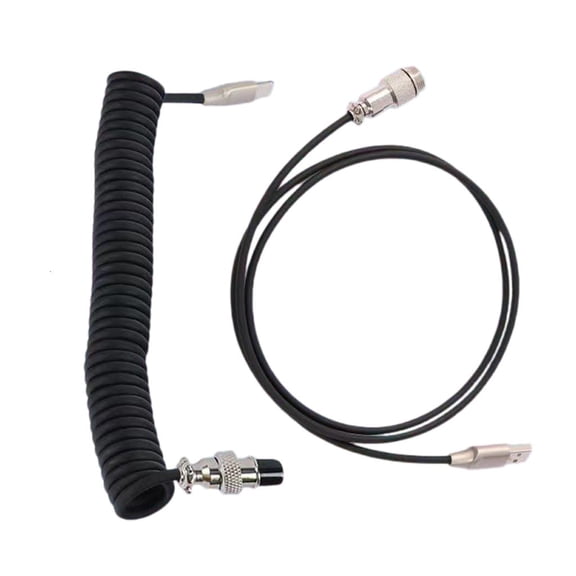 Lerpwige Mechanical Keyboards Coiled Cable Wire Type C USB Port Aviators Coiling Cable