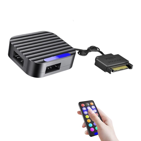 Lerpwige Mini Magnetic ARGB Hub For Gaming Computer 3Pin Interfaces Remotes Control