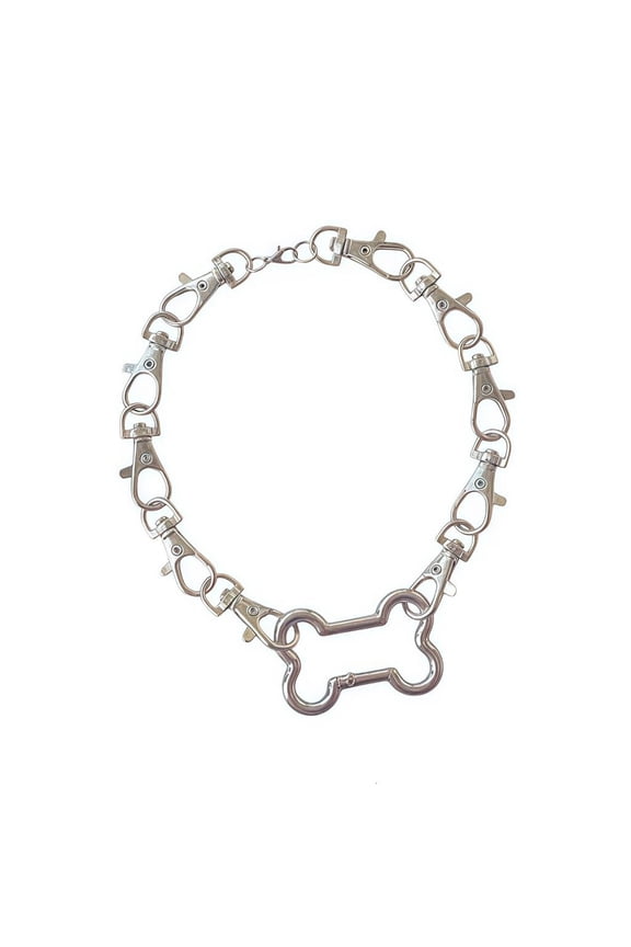 Minimalist Skeleton Button Chain Necklace Fashionable Adults Jewelry Accessory