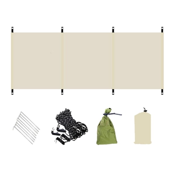 Lerpwige Portable Folding Wind Screen for Camping and Beach Oxford Fabric