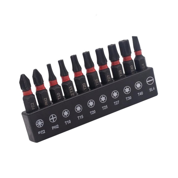 Lerpwige Precise Cut Metric Torxes Driver Bit 10pcs Steel Construction Repair Kit