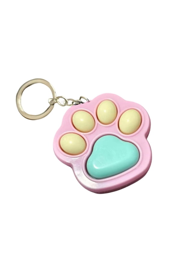 Pressable Cat Paw Keychain Stress Relief Toy Travel Friendly