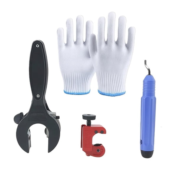 Lerpwige Ratcheting Tube Cutter for Tight Spaces 5/16" to 1-1/8" Includes Deburring Tool & Gloves
