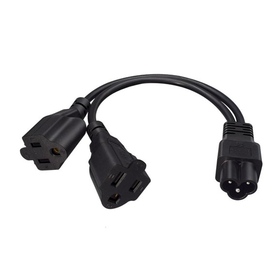 Lerpwige Short IEC320 C6 To NEMA 2X 5-15R Power Cable For Electronics