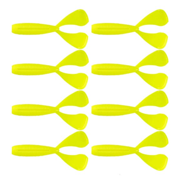 Lerpwige Soft Rubber Fishing Pack, 8pcs Split Tail Lures for Casting Tasks