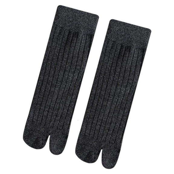 Lerpwige Split Toe Ribbed Cotton Socks Middle Calf Athletic Design For Walking Running
