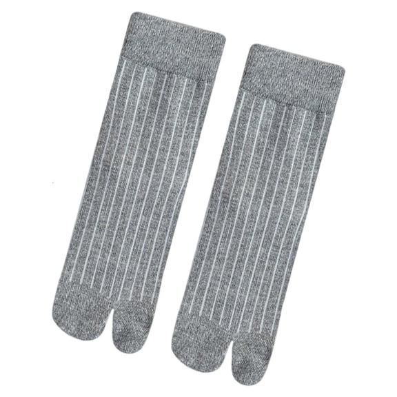 Lerpwige Split Toe Ribbed Cotton Socks Middle Calf Athletic Design For Walking Running