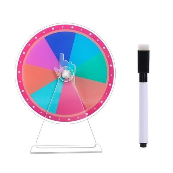Lerpwige Tabletop Prize Turn Plate Erasable Fortune Wheel Wheel Prize Rotating Game