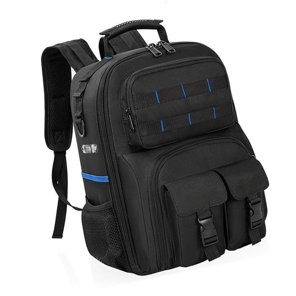 Lerpwige Tool Backpack Heavy Duty Electrician Tool Backpack Open Top Bag Technician Construction Outdoor Industrial